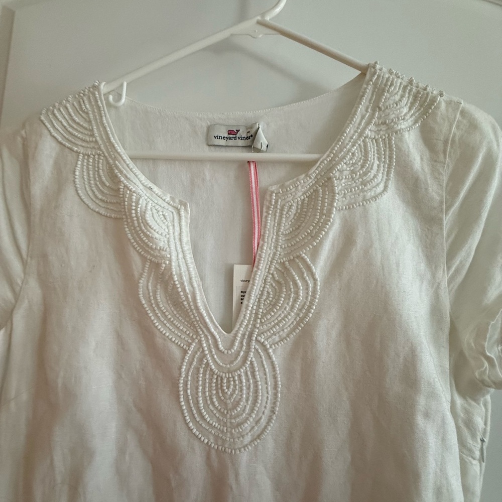 Vineyard Vines Beaded Tunic Dress White Size 6